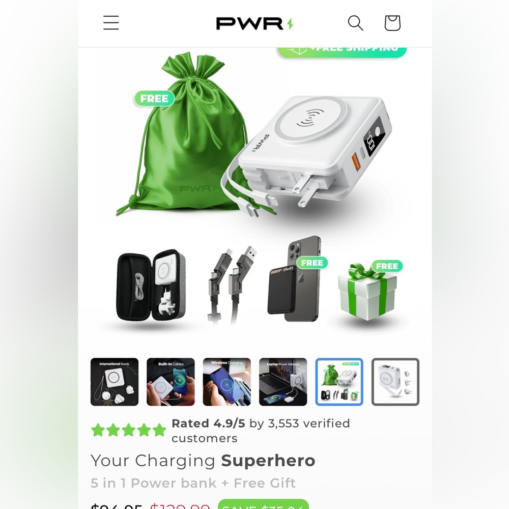 NWT Portable Travel Charger